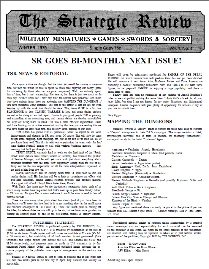 10. Various Authors – The Strategic Review #4 (Winter&nbsp;1975)