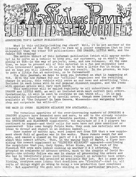 15. TSR – The Strategic Preview #3&nbsp;(1976)