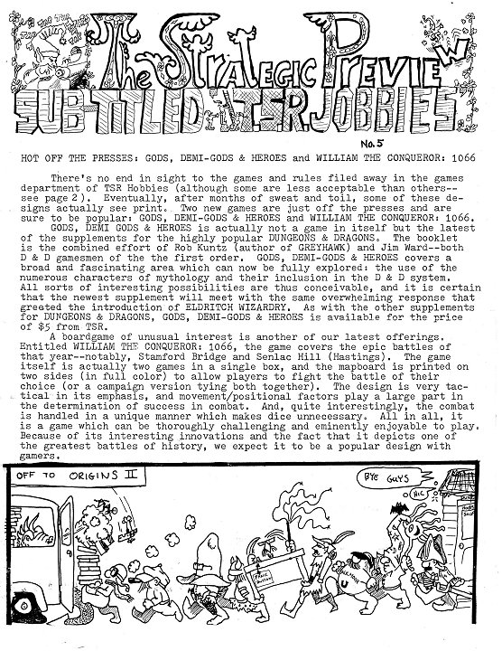 20. TSR – The Strategic Preview #5&nbsp;(1976)