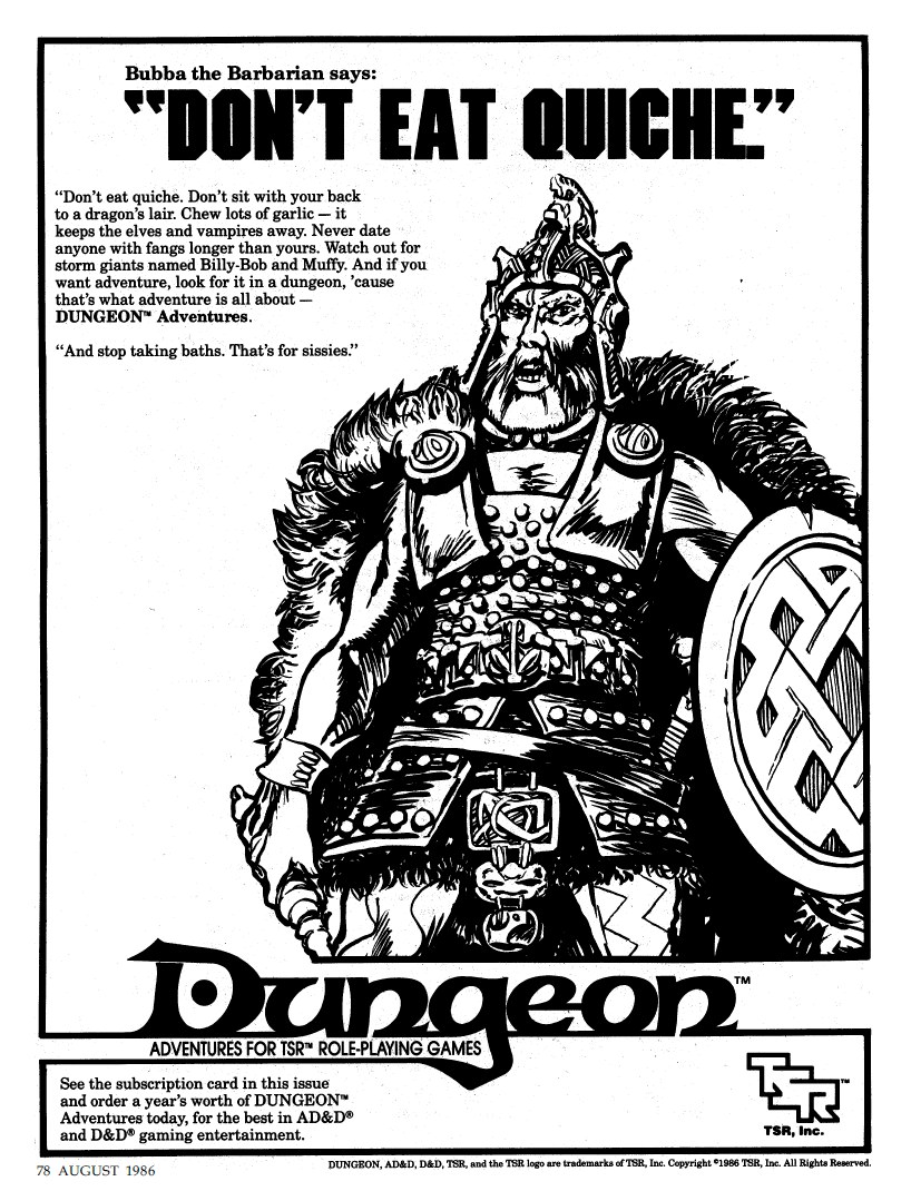 482.1. Advert for Dungeon Magazine and Upcoming Releases by TSR in Dragon #112 (August&nbsp;1986)